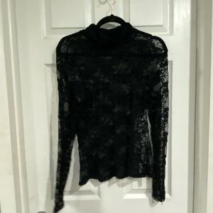 Black long sleeve lace shirt